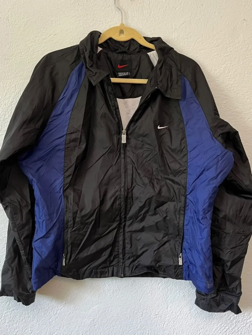Nike Black and Blue Hooded Windbreaker Jacket
